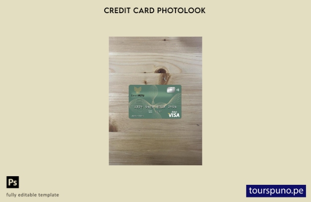 listo para imprimir plantilla frontal de aspecto fotográfico de tarjeta visa A 3